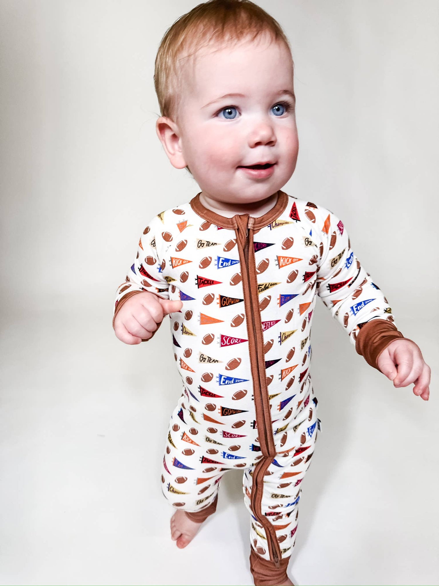 Varsity Football Flags  - LS Convertible Zip PJs
