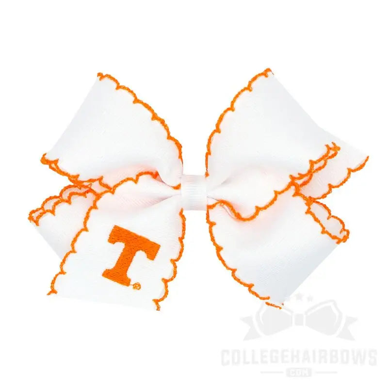 Tennessee Medium Moonstitch Edge Hair Bow and Embroidery