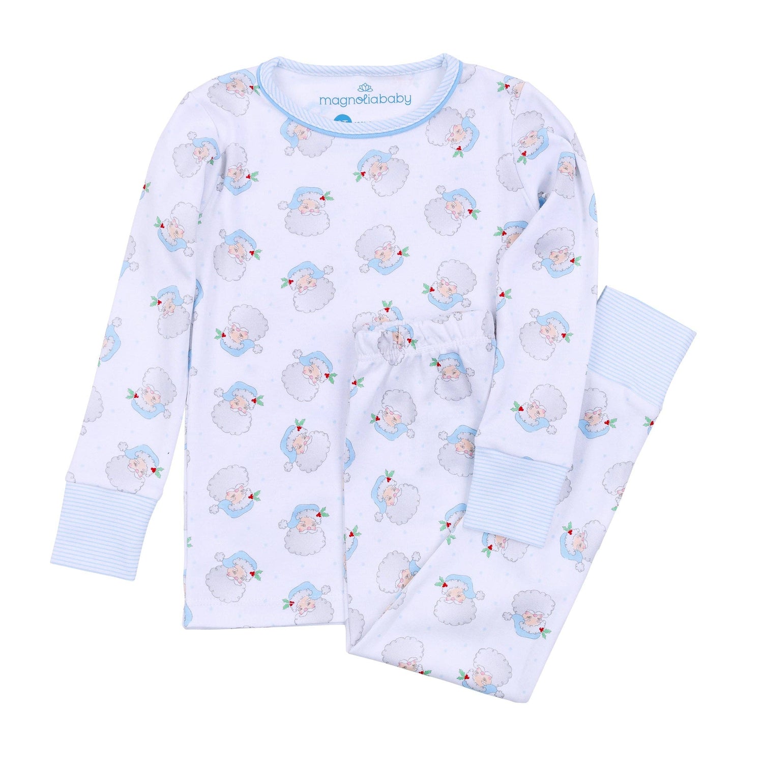 Santa Baby Long Pajamas - Light Blue