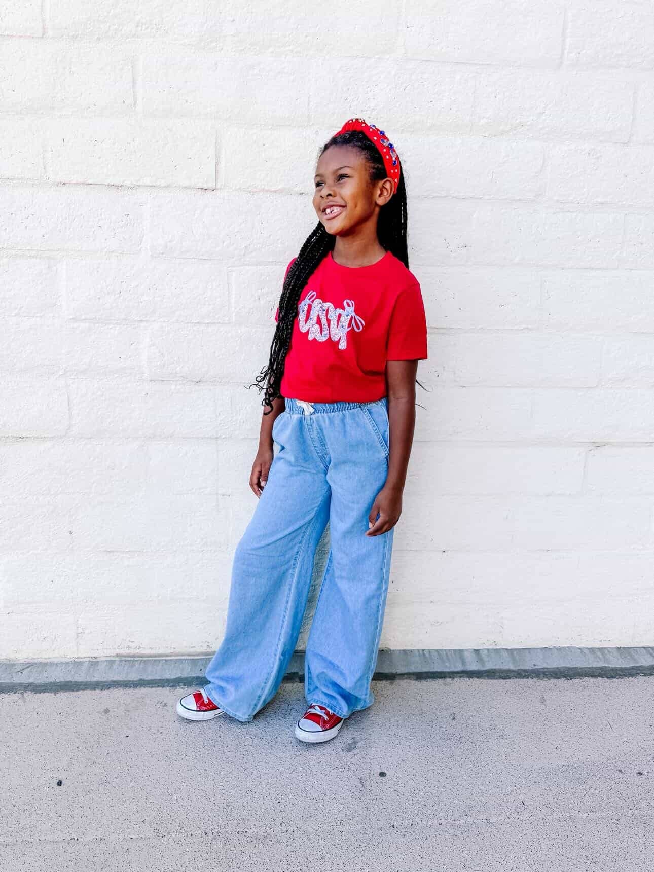 USA Bow | Girls 4th of July Tee
