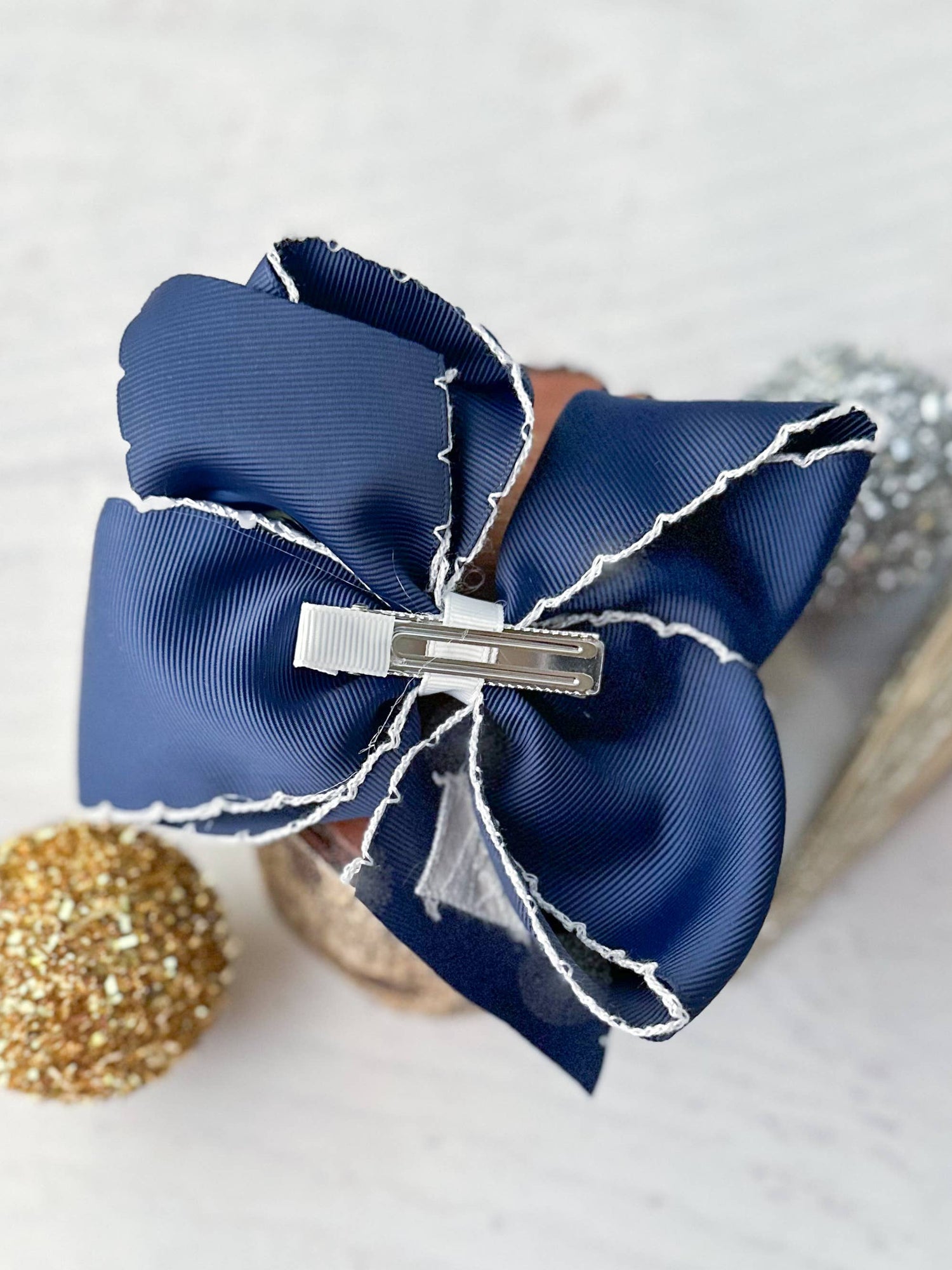 Nativity Scene Embroidered Moonstitch Hair Bow