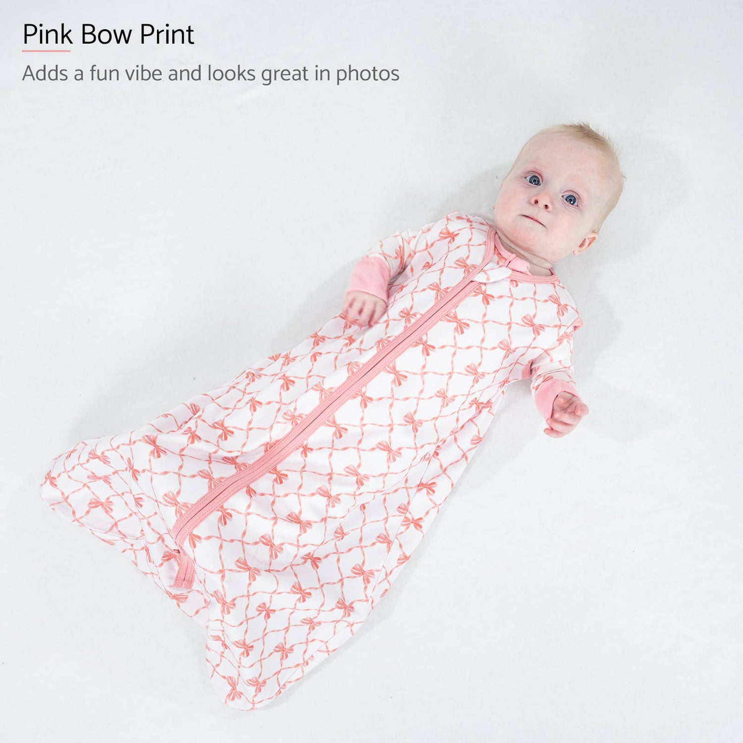 Beautiful Bows Baby Girl Sleep Sack, 100% Organic Cotton