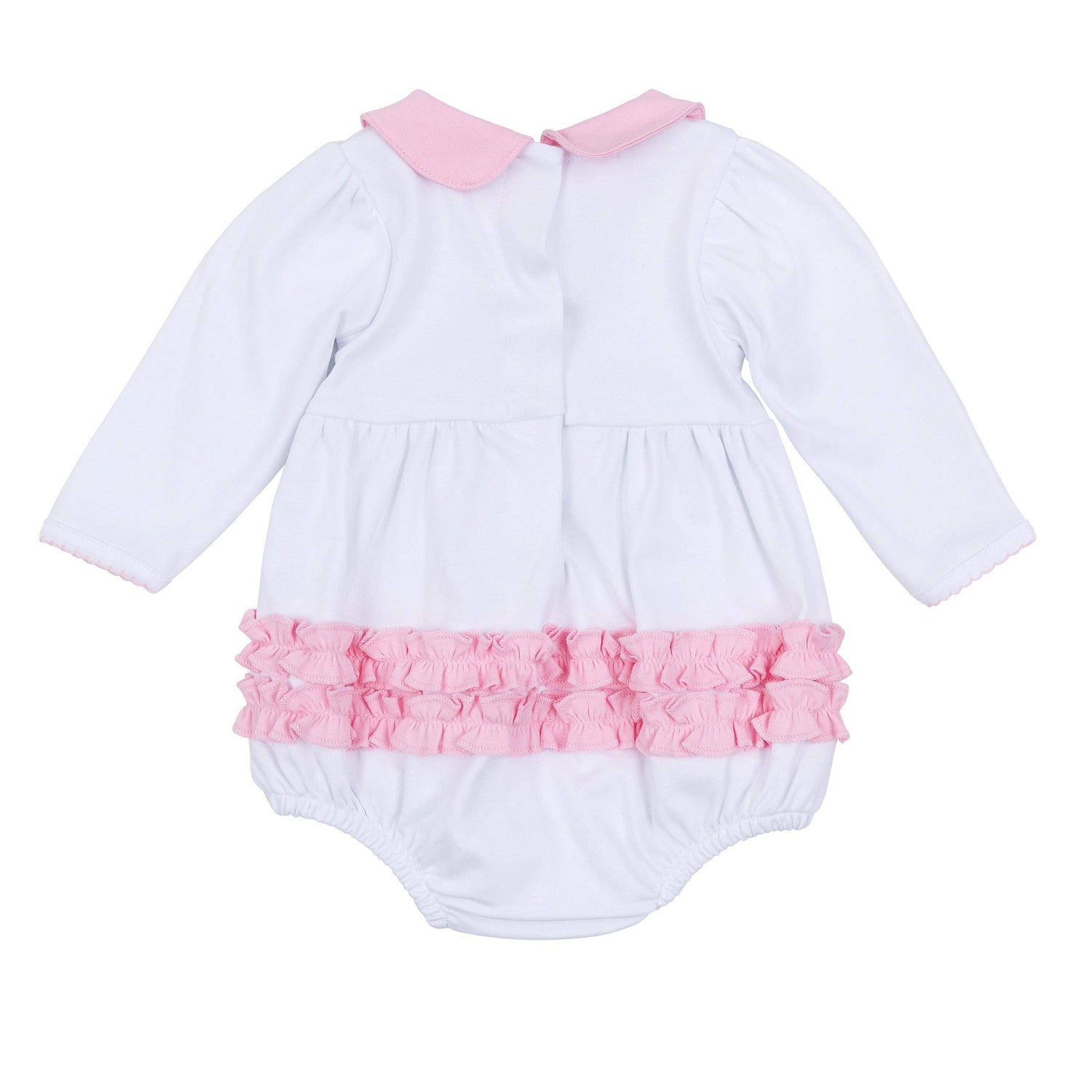 Precious Pumpkins Collared Ruffle Long Sleeve Bubble - Pink