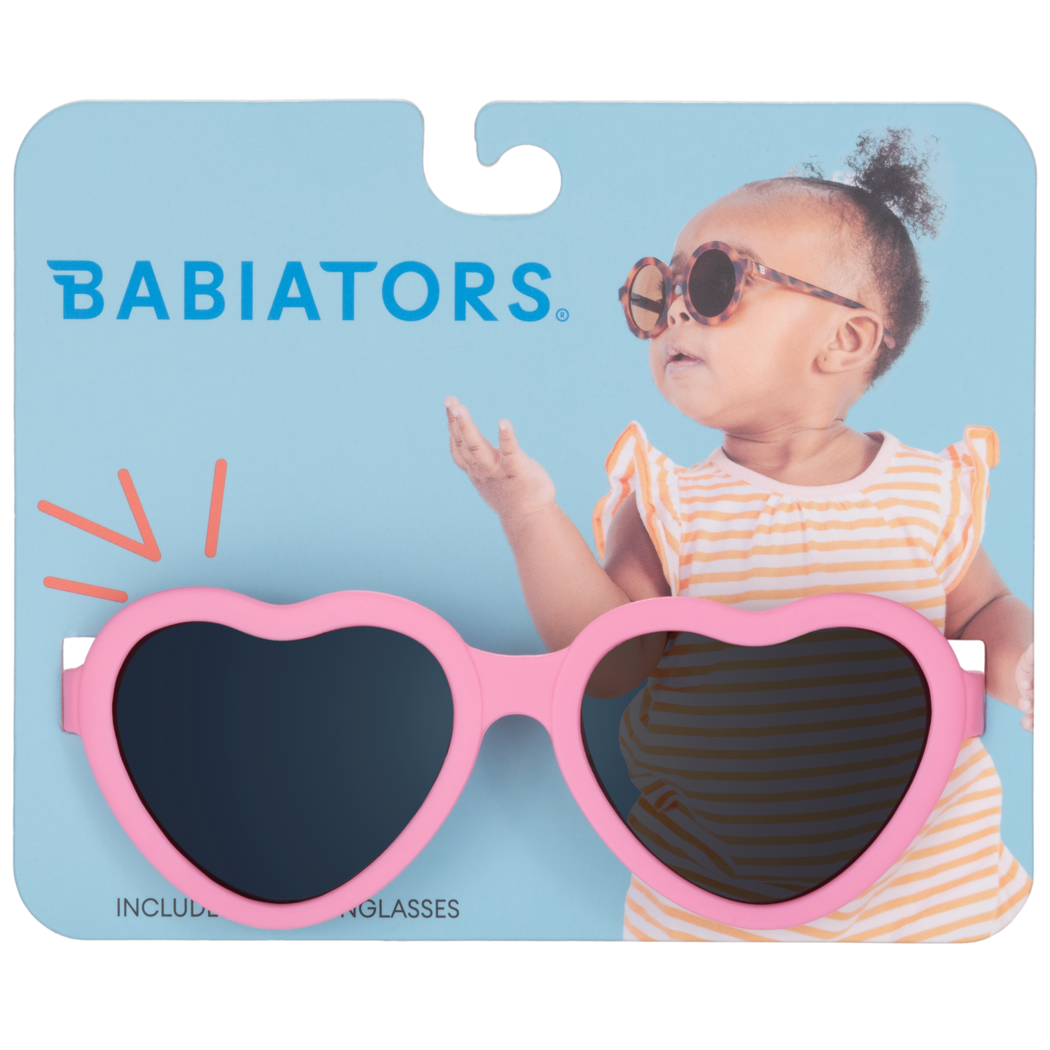 Candy Pink Heart Baby Sunglasses on Peggable Hangtag