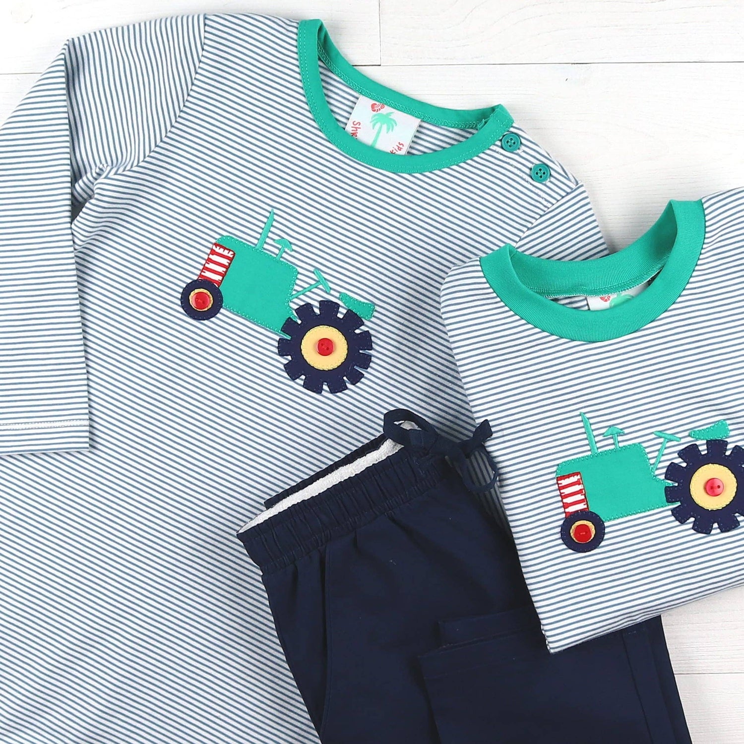 Boys Applique Romper - Field Day