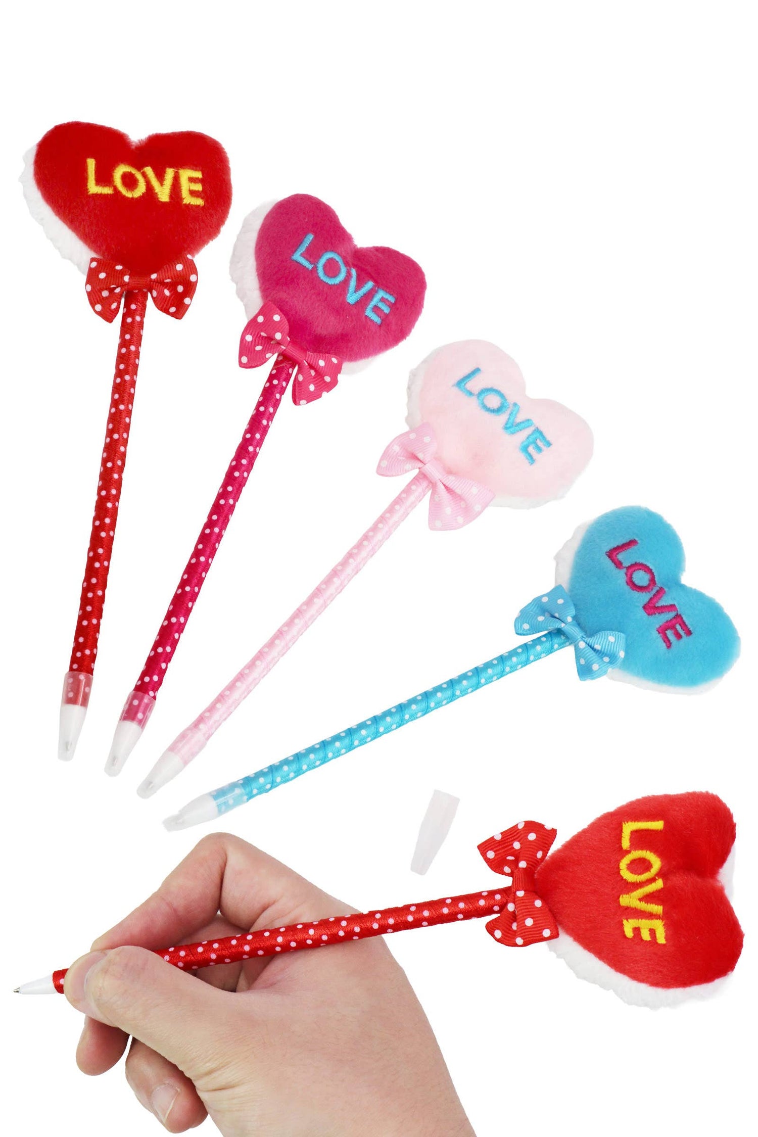 Love Heart Fuzzy Terry Fleece Ballpoint Pen