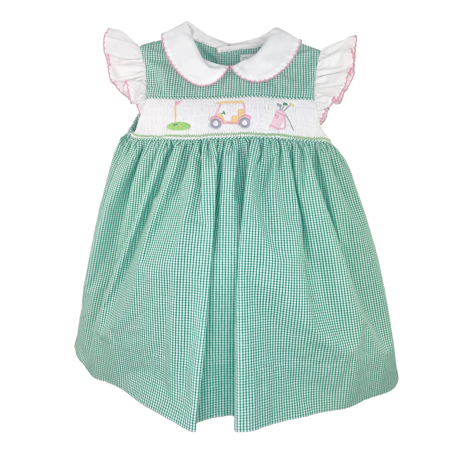 Sundress with Golf Themed Picture Smocking