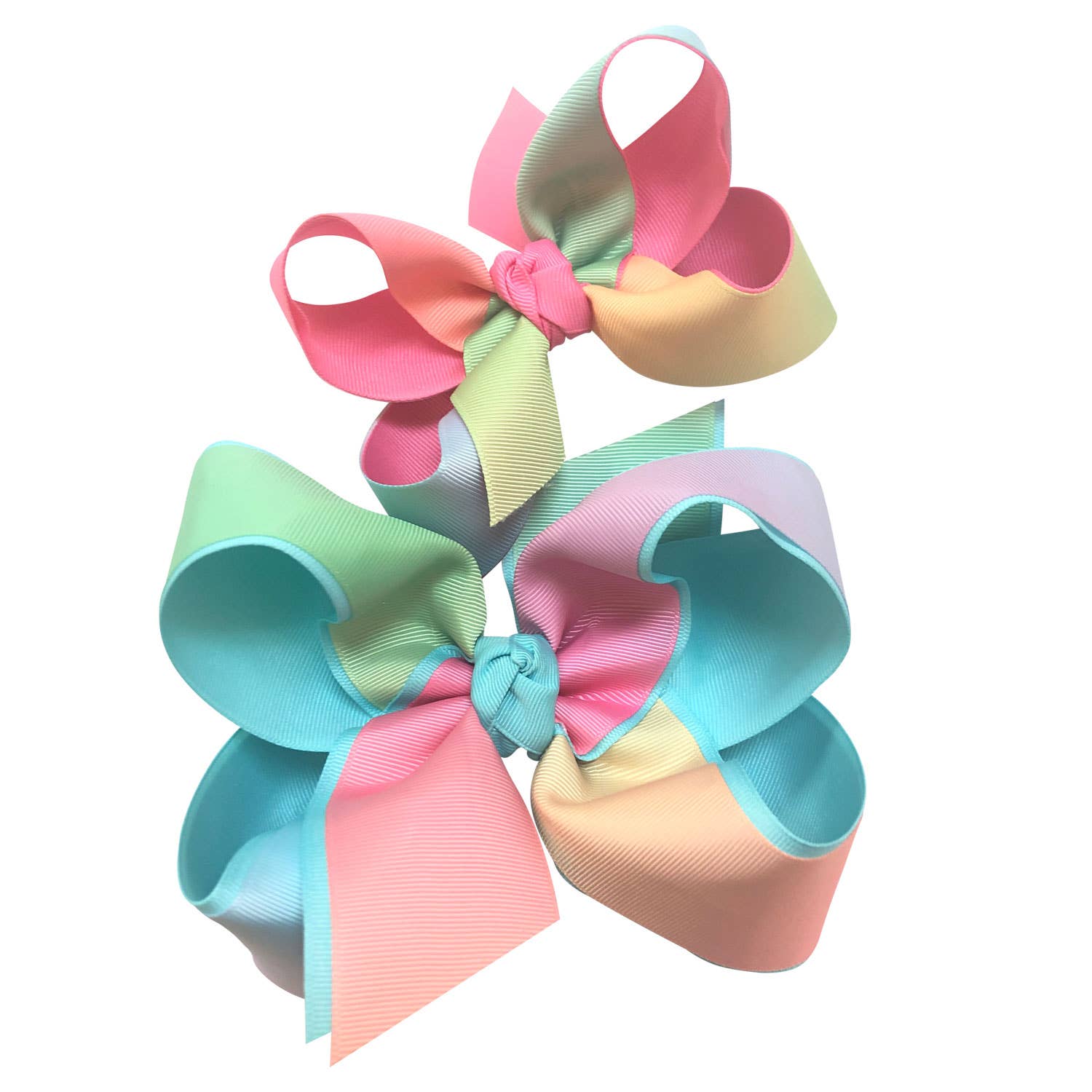 LAYERED RAINBOW BOW ON CLIP