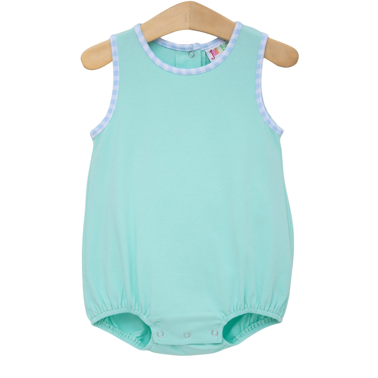 Avery Bubble- Mint w/ Light Blue Gingham