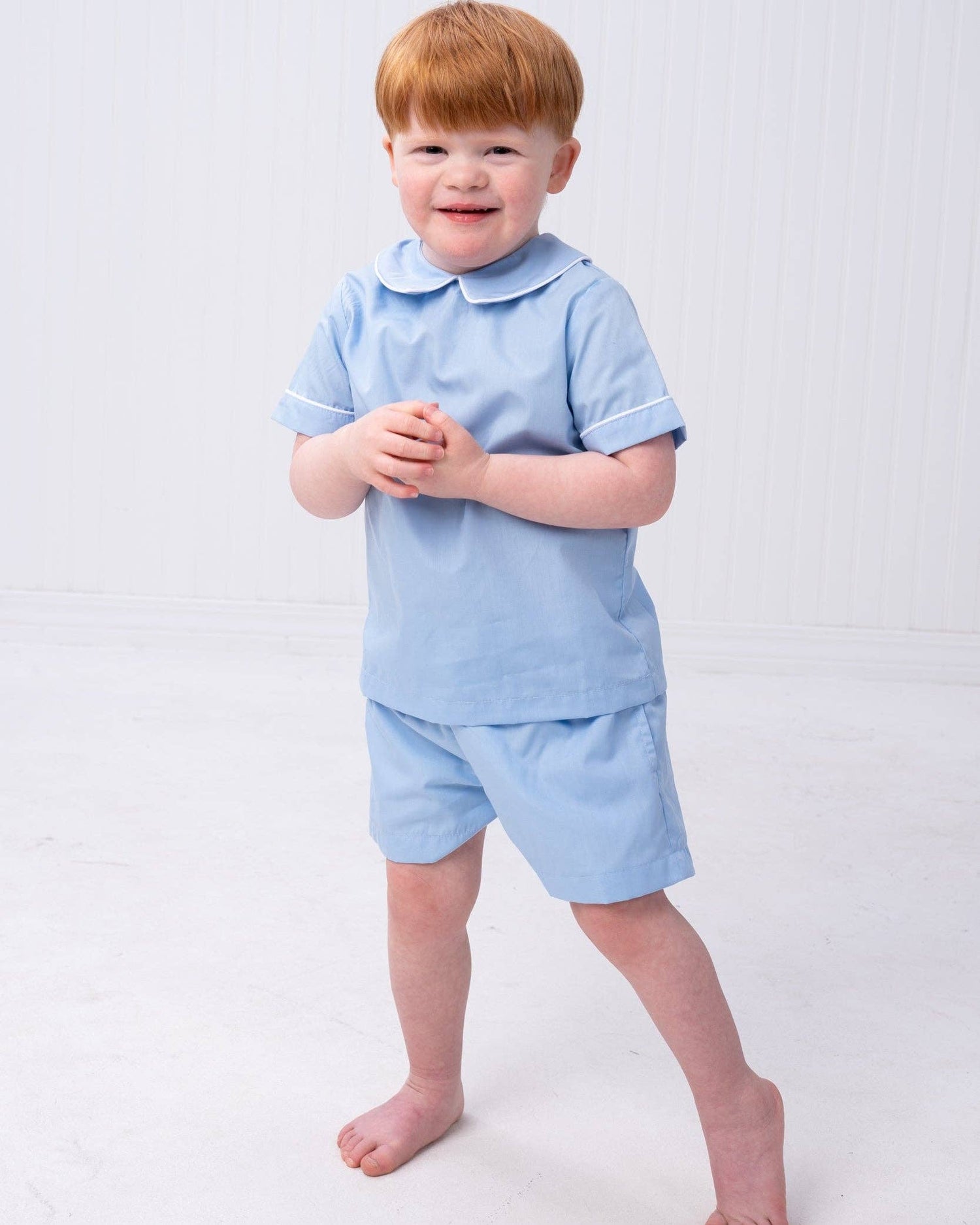 Jeremiah Blue With White Trim Short Set
