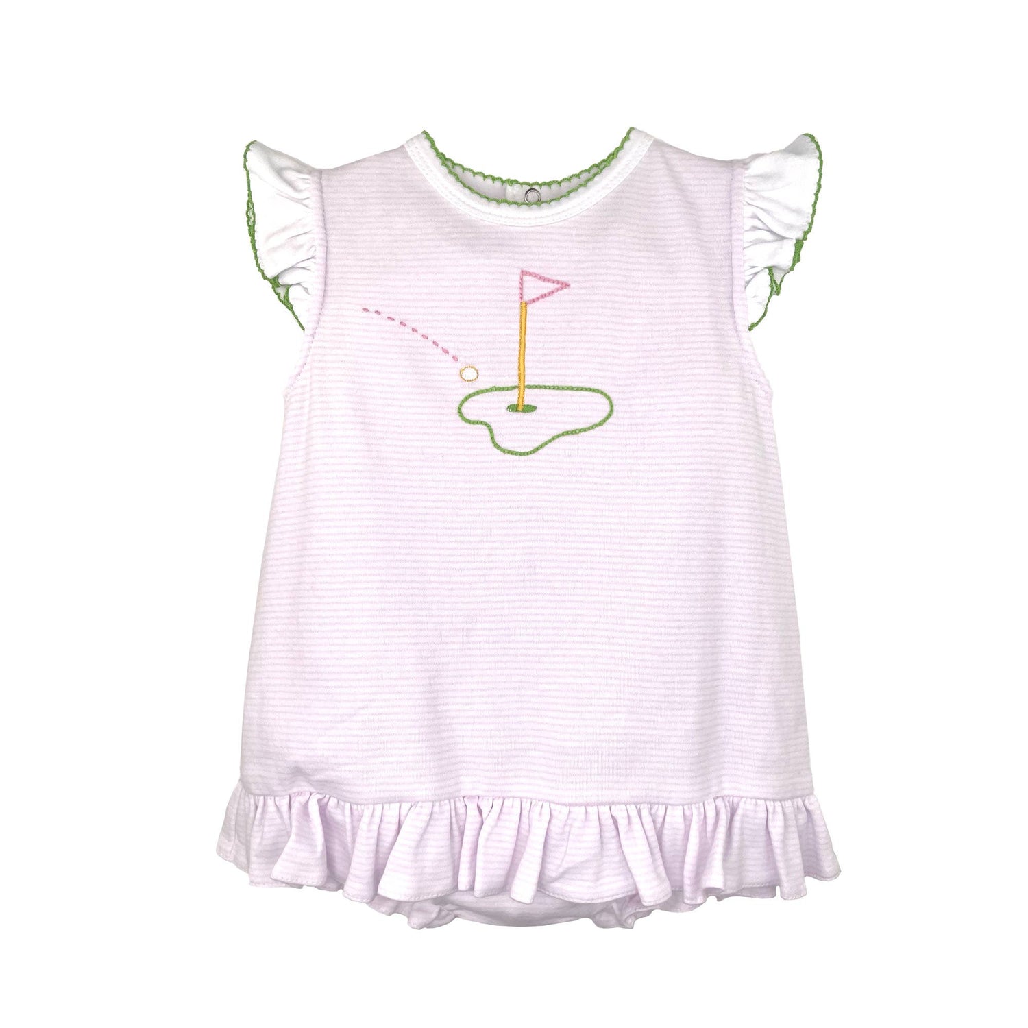 Golf Embroidered Knit Bubble with Angel Wing Sleeves