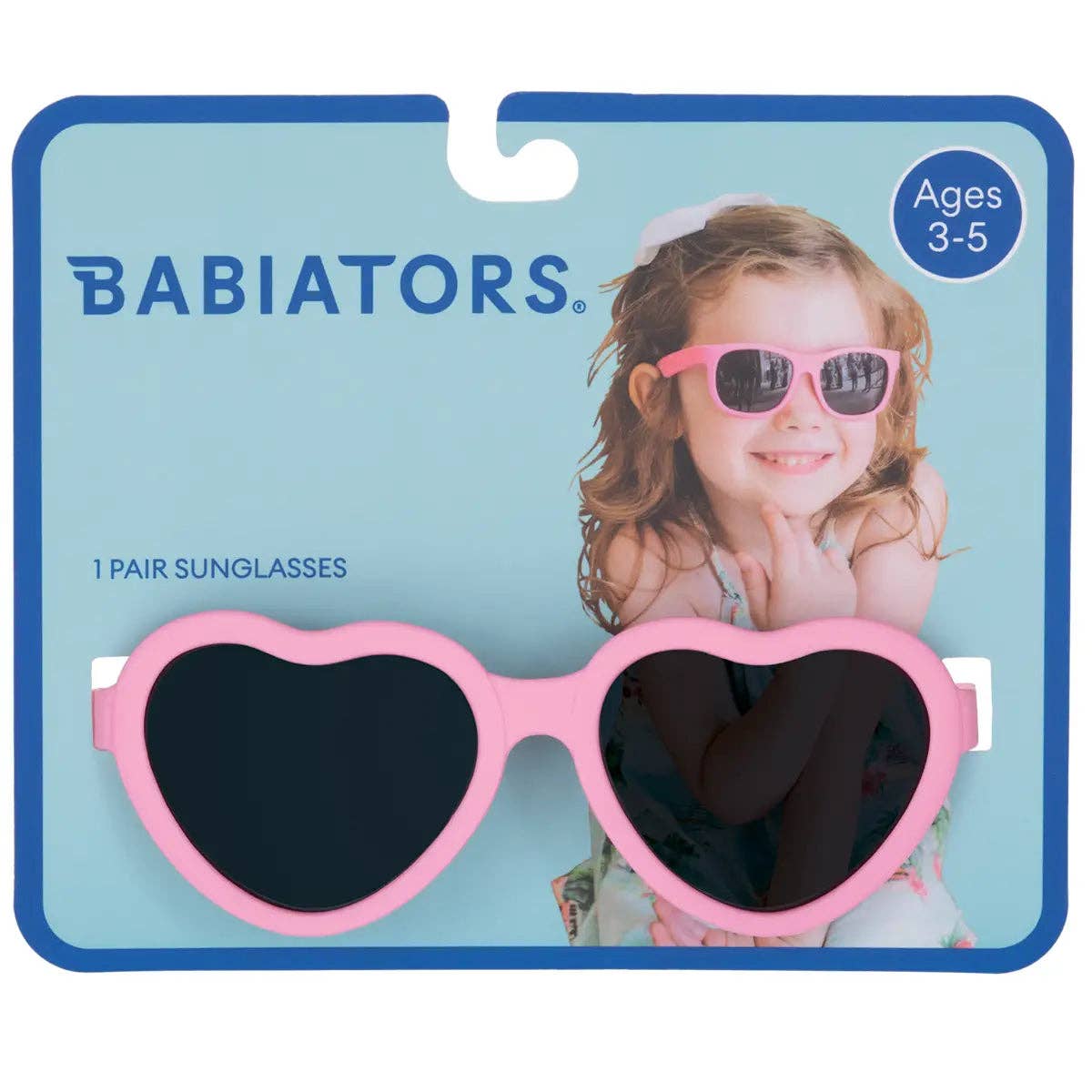 Pink Heart Shaped Kids Sunglasses on Peggable Hangtag