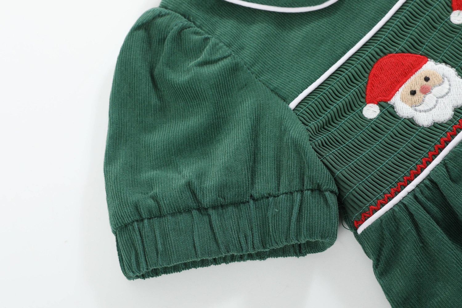 Green Velvet Santa Smocked Dress and Bloomers