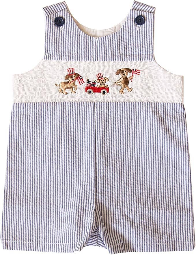 Good Lad Newborn Boy Smocked July 4th Shortall