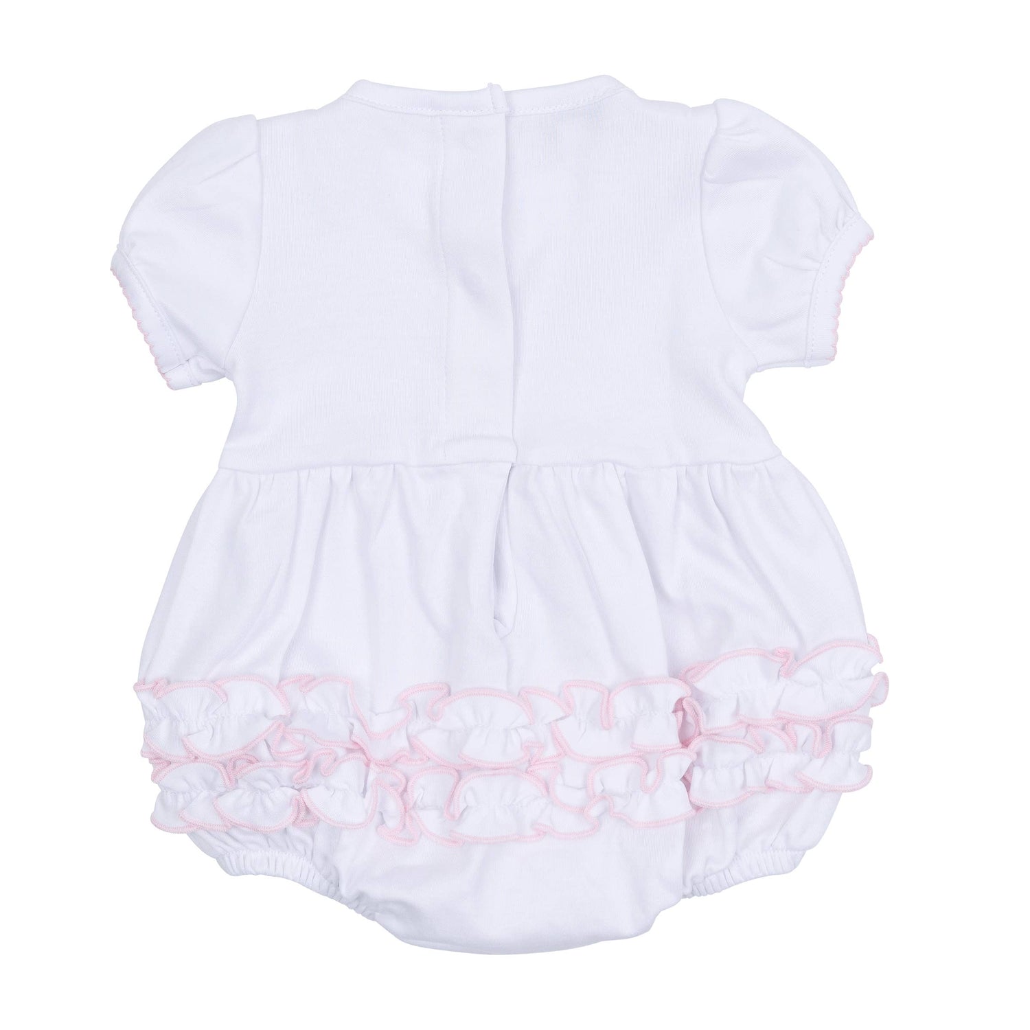 Essentials Solid Ruffle Bubble - White Pink