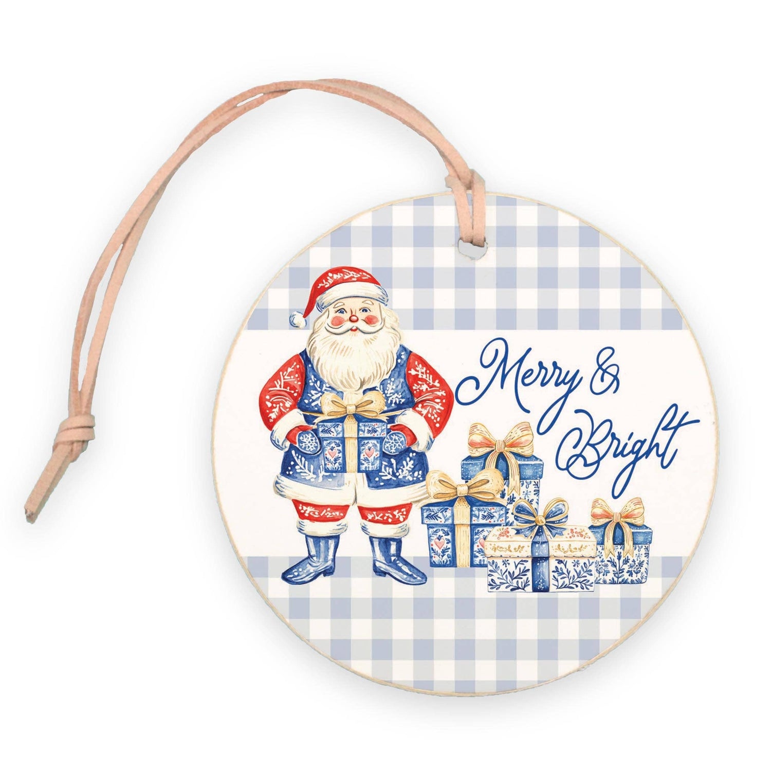 4" Round Ornament-Blue Noel - A Grand Millennial Christmas