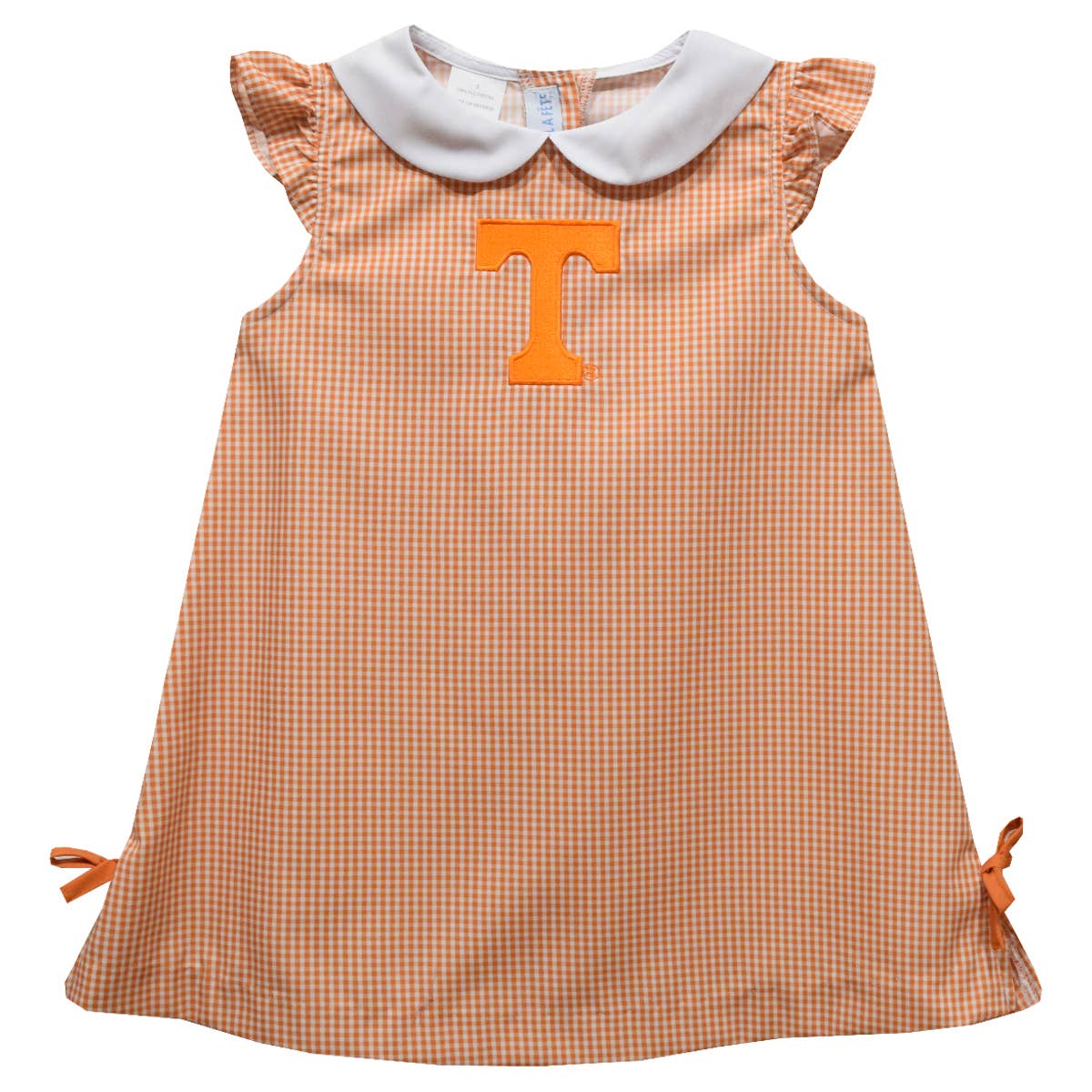Tennessee Vols  Embroidered Orange Gingham A Line Dress