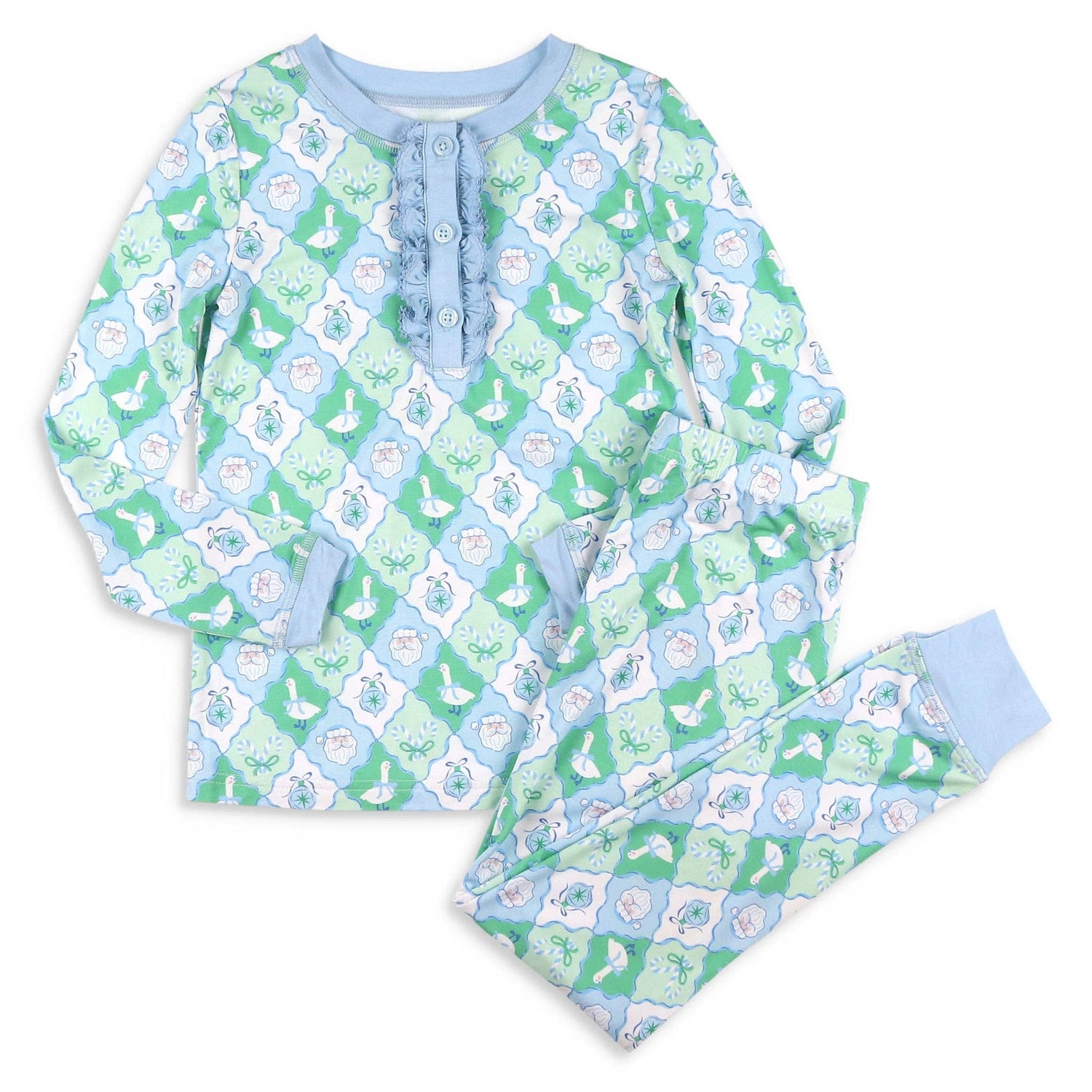 Girls Bamboo Loungewear - Frosted Christmas