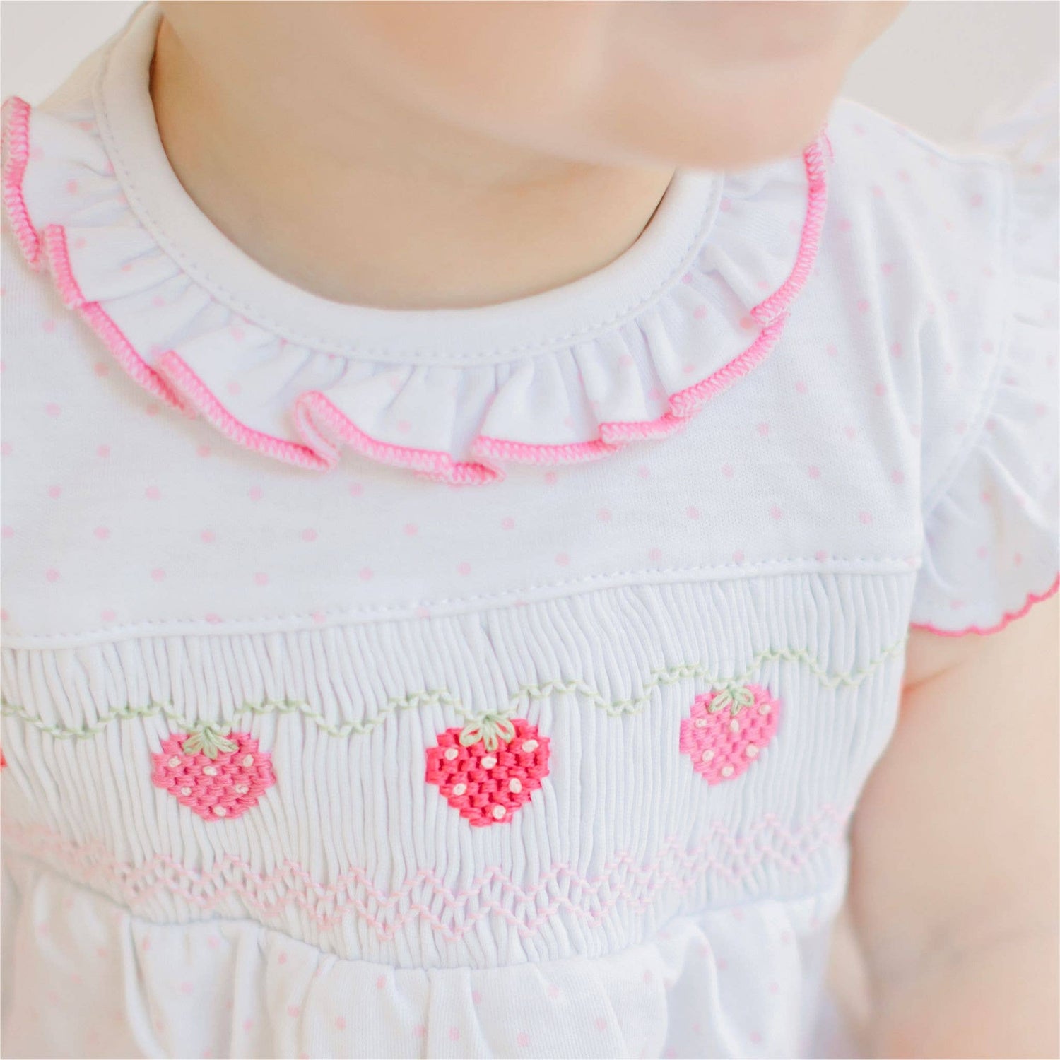 Strawberry Patch Smocked Bubble