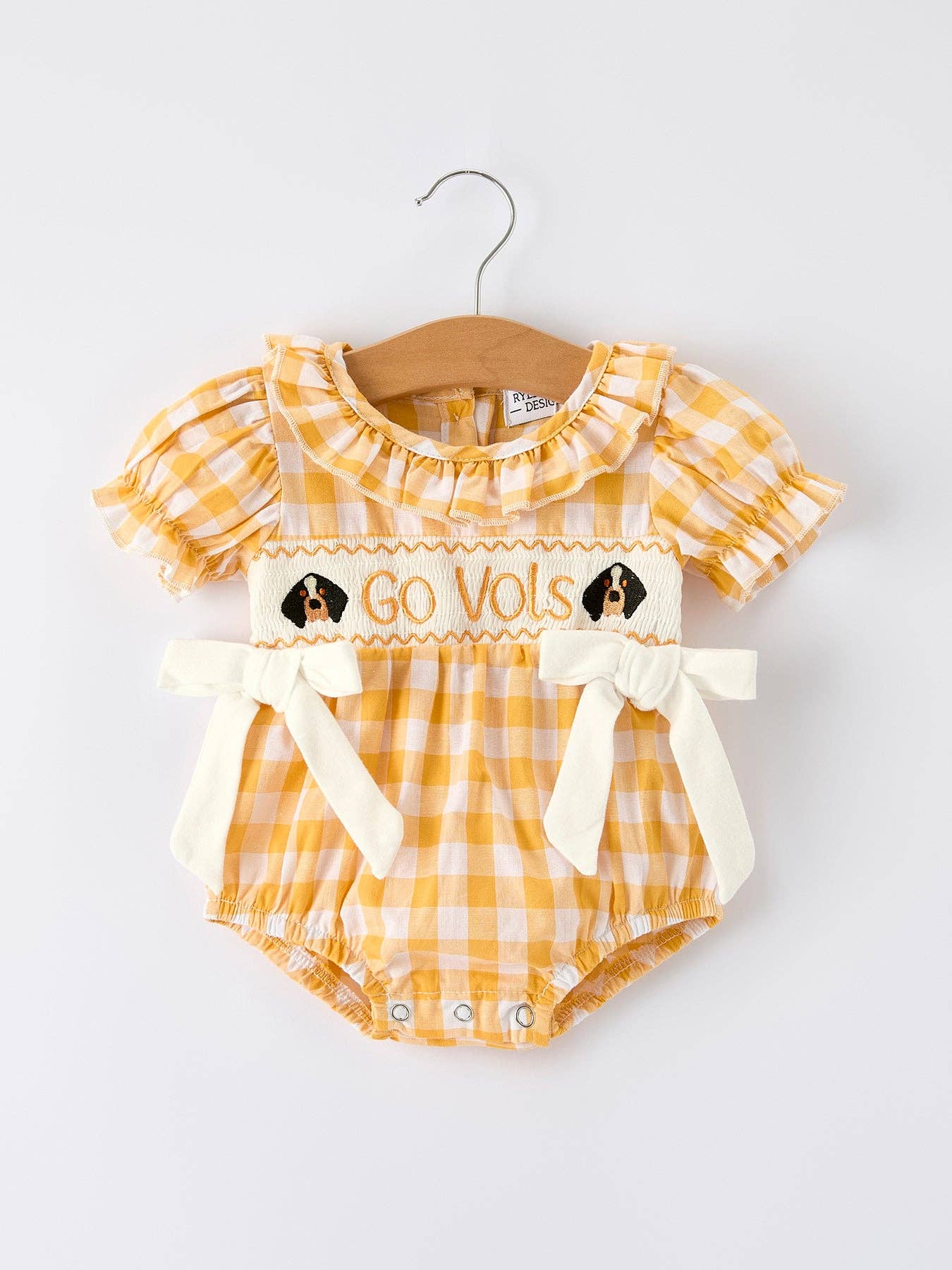Toddler Girls Smocking Embroidered Plaid Dress