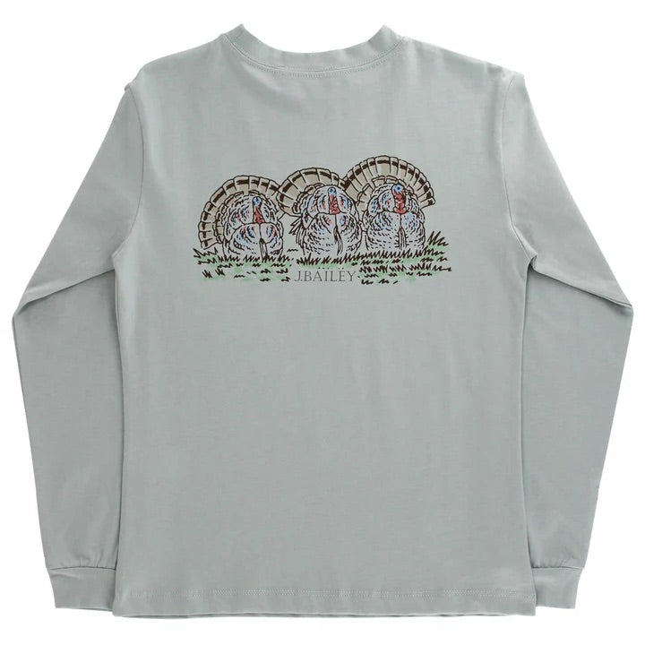 Long Sleeve Logo Tee- Turkey on Sage
