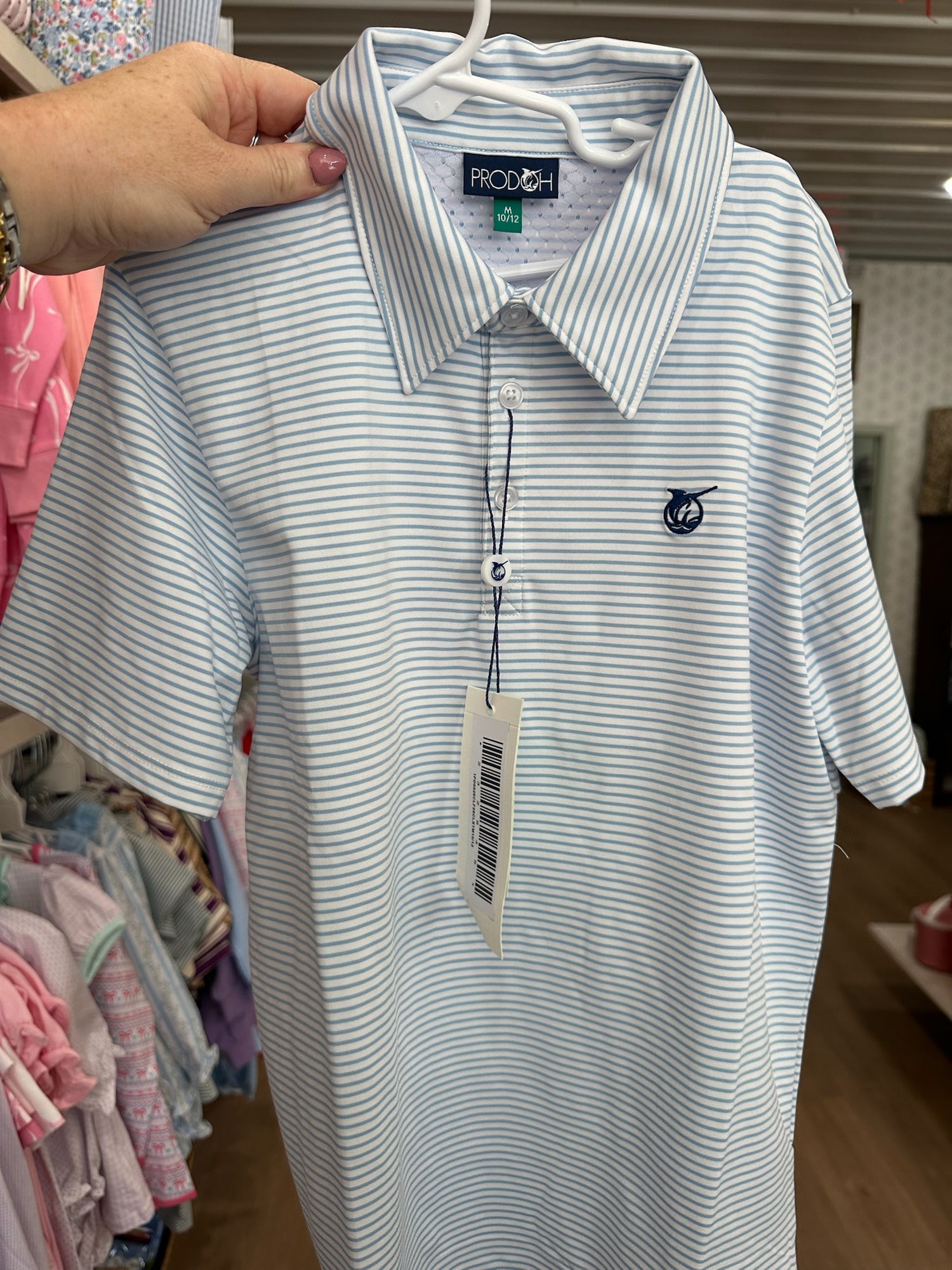 Boys Performance Short Sleeve Polo - Stripe