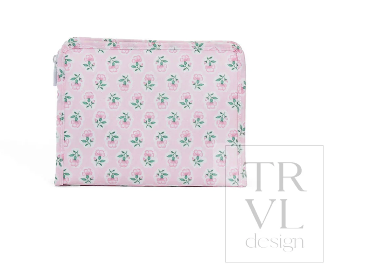 Roadie Large Zip Pouch - Petite Fleur Pink