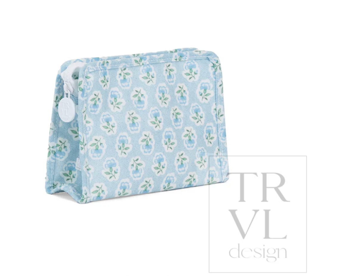 Roadie Large Zip Pouch - Petite Fleur Blue
