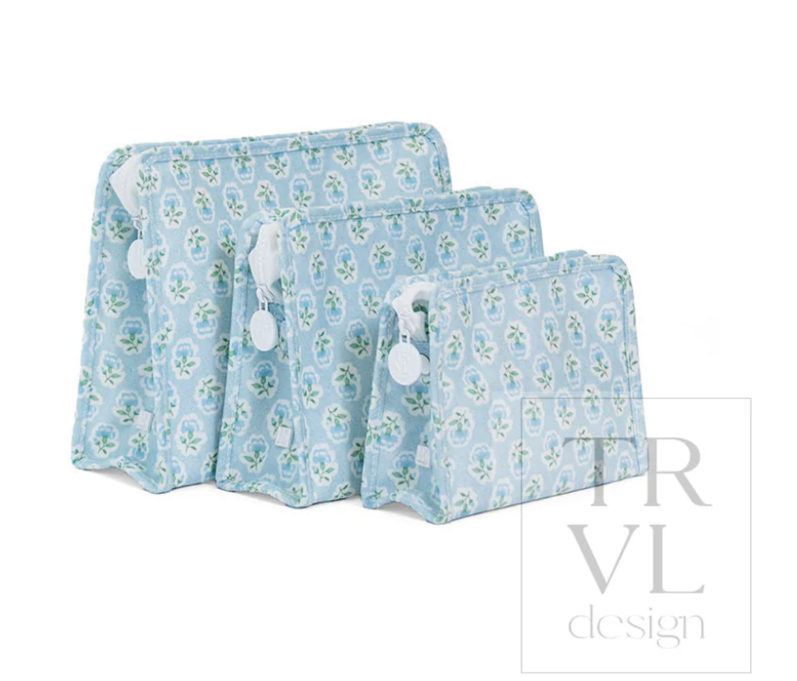 Roadie Medium Zip Pouch - Petite Fleur Blue