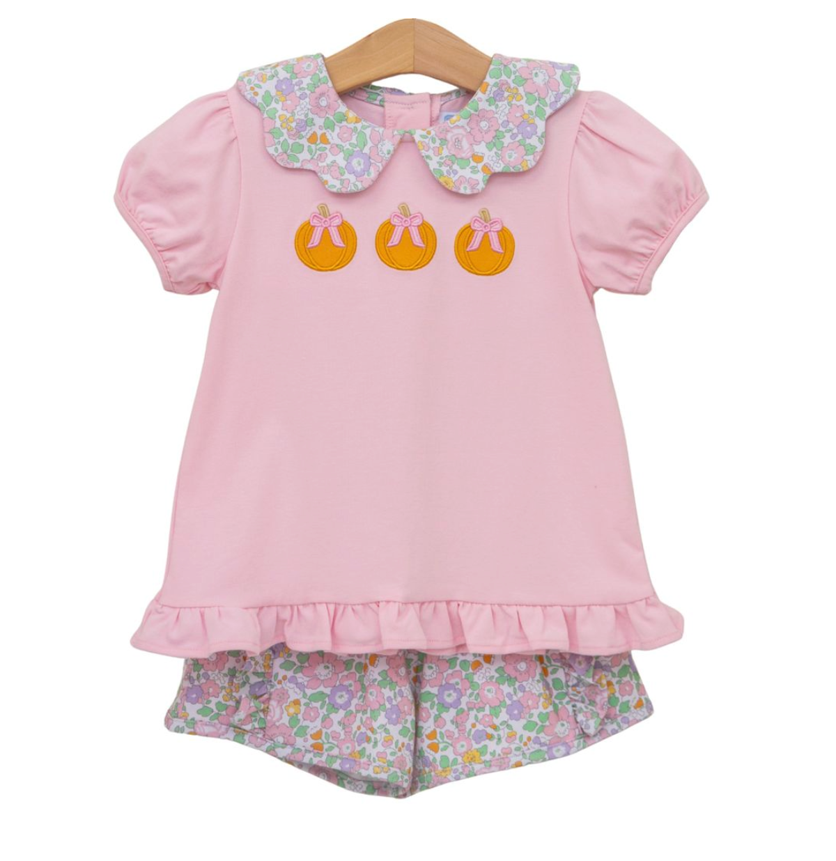 Pumpkin Floral Short Set