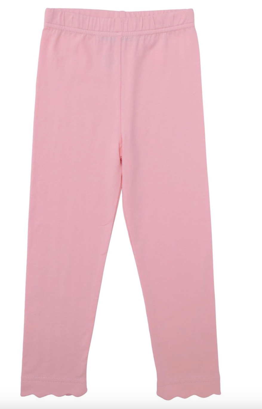 Scalloped Leggings- Light Pink