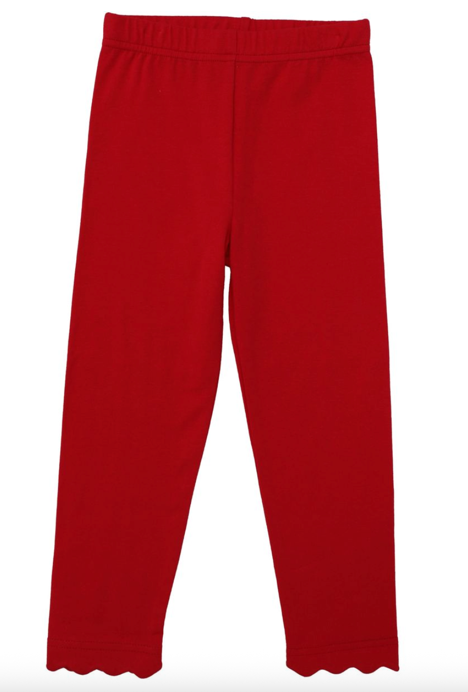 Scalloped Leggings- Red