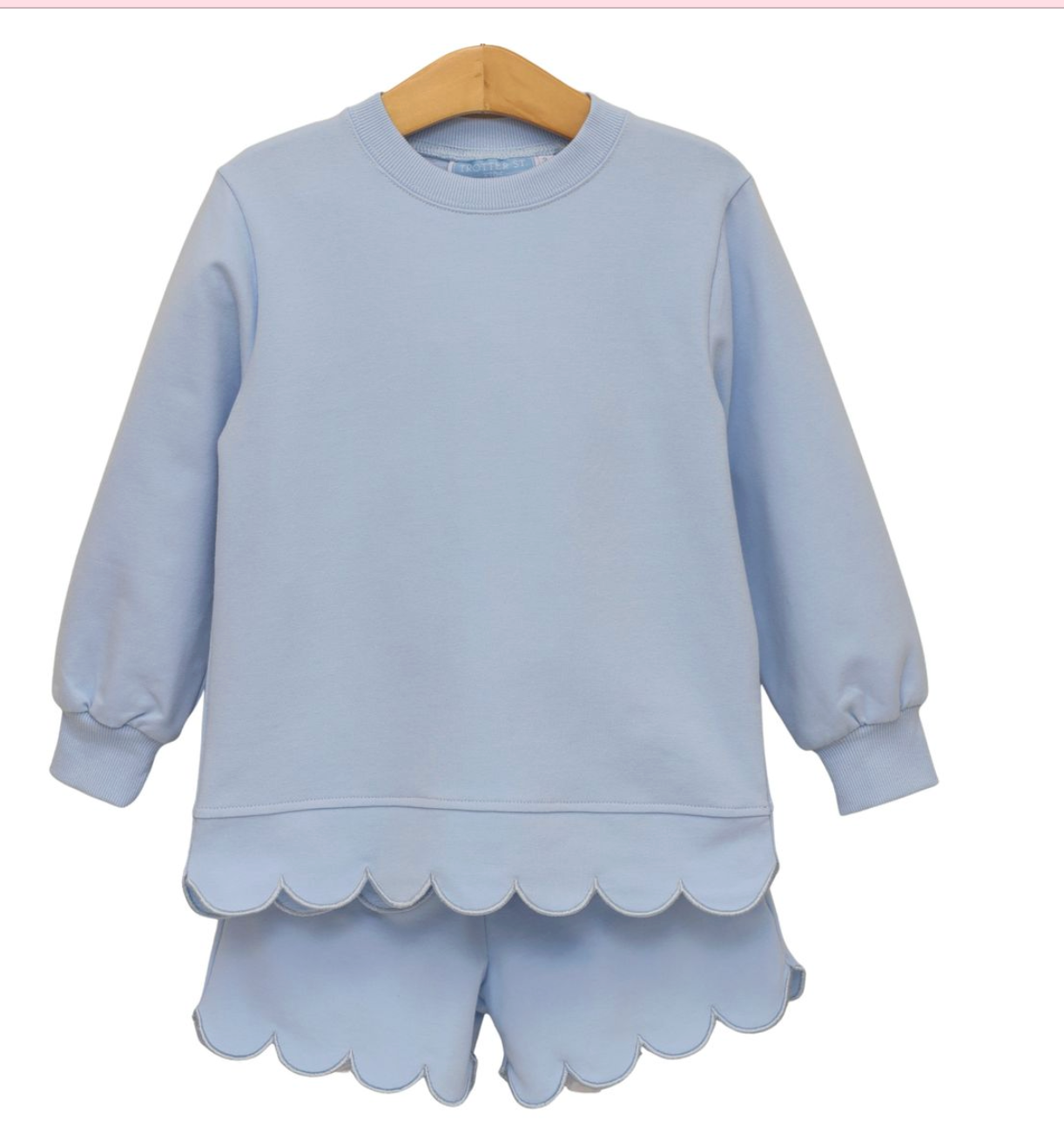 Sophia Scalloped Set- Light Blue