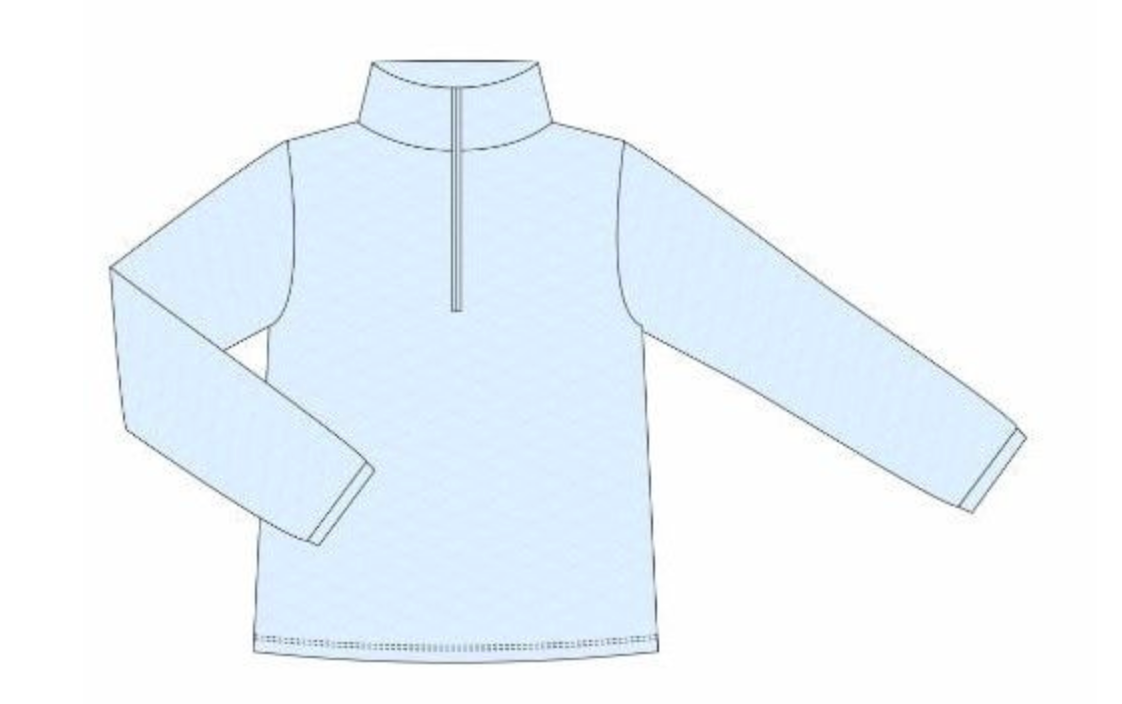 1/4 Zip Quilted Pullover- Light Blue