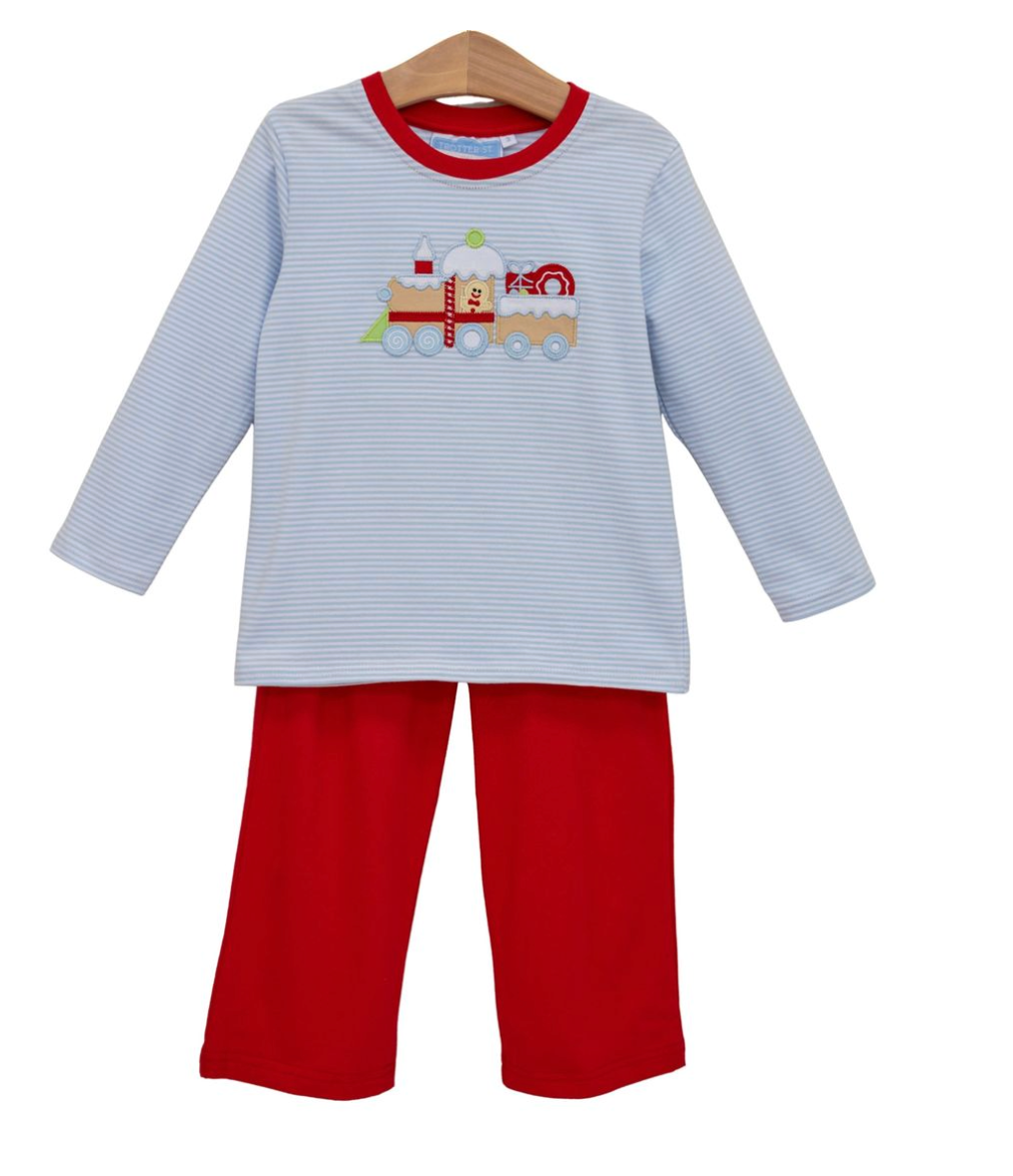 Gingerbread Train Pant Set