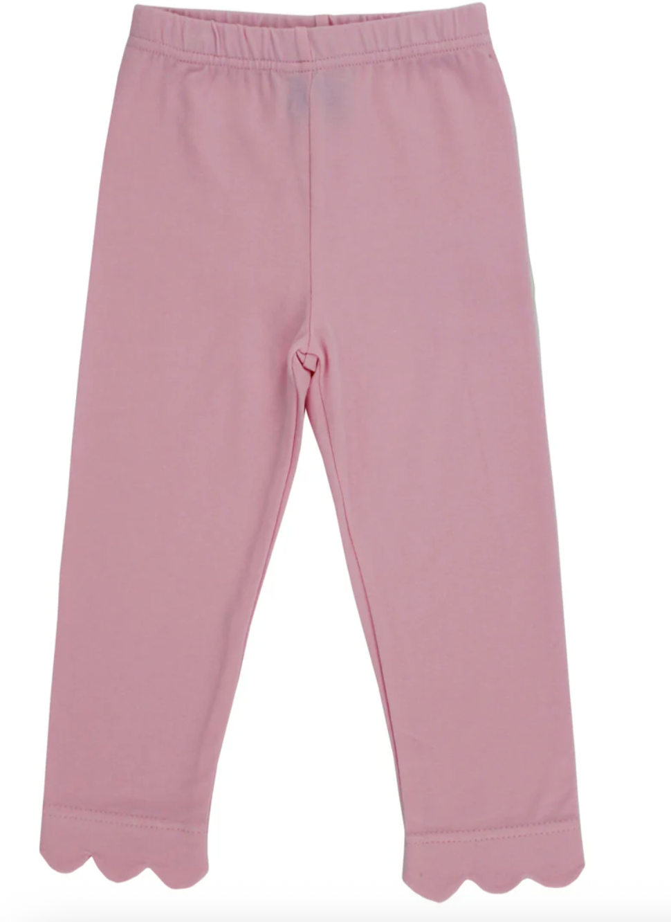 Pink Knit Scalloped Leggings