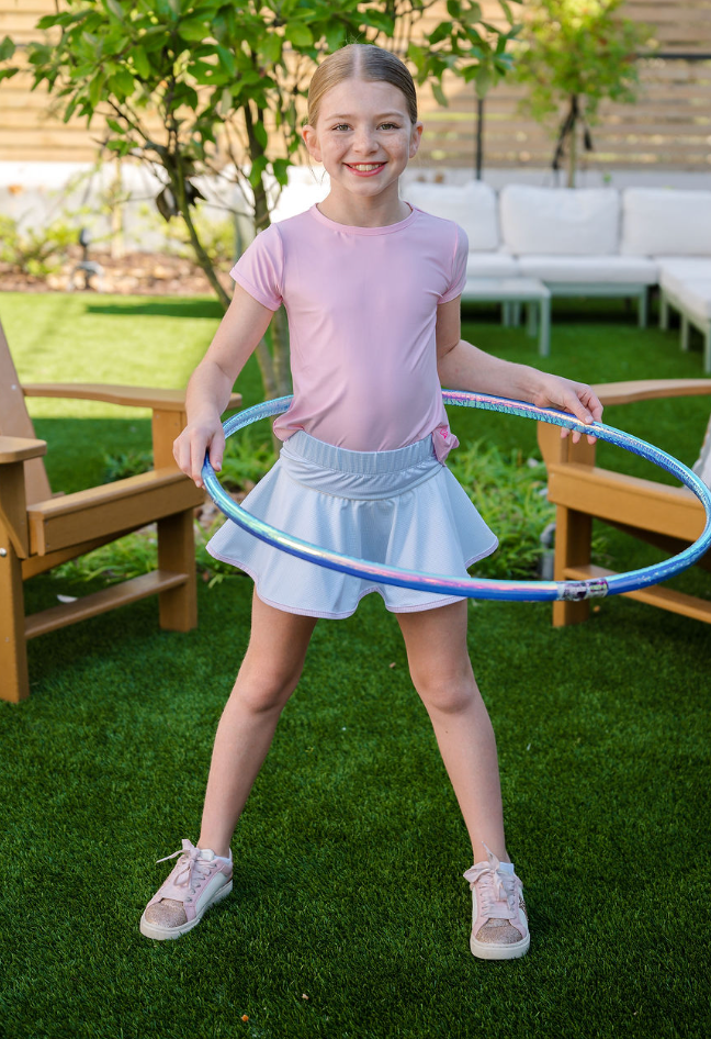 Cotton Candy Blue Minigingham with Cotton Candy Pink Skirt