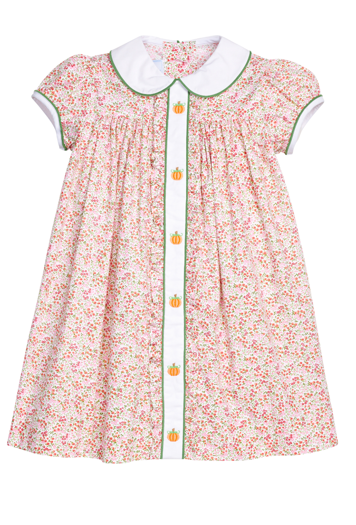 Ruffled Sally Dress - Pumpkins