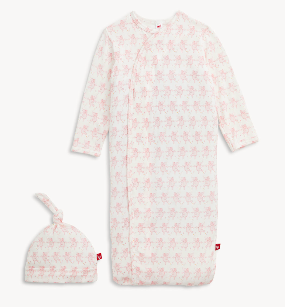 Trunkettes Pink Modal Gown + Hat Set