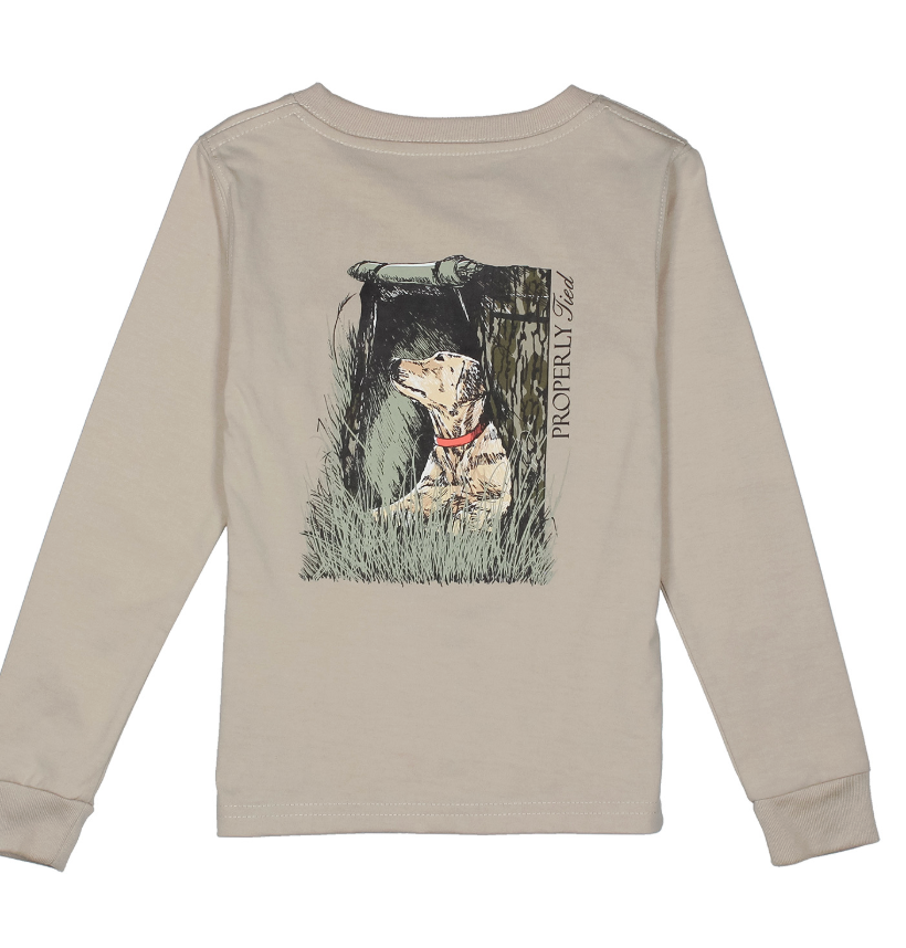 Boys Mossy Oak Lab Long Sleeve - Linen