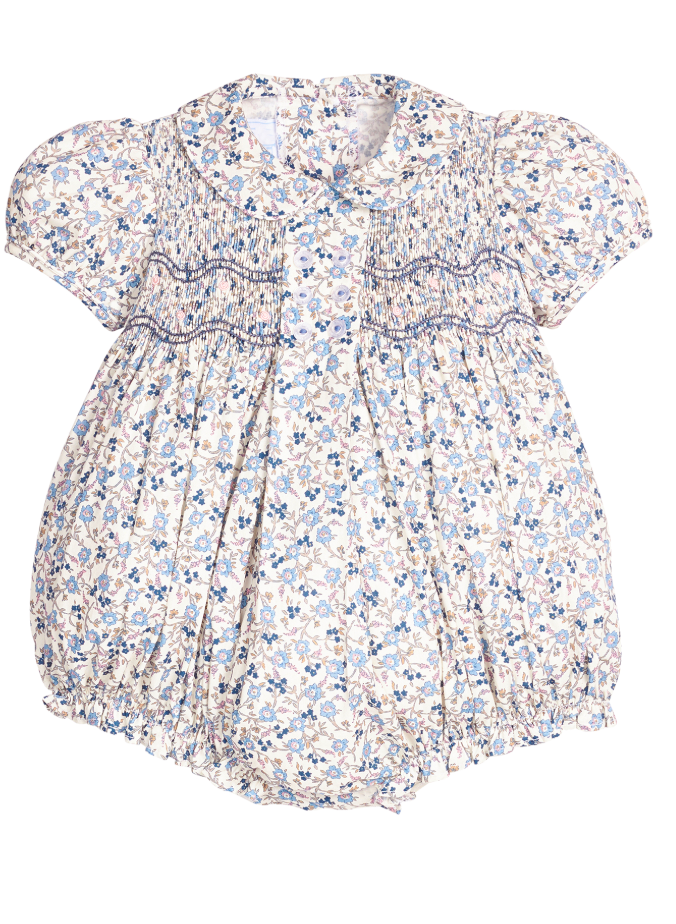 Smocked Bridget Bubble - Wisteria Floral