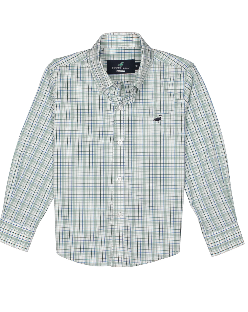 Boys Seasonal Sportshirt - Sage Stream