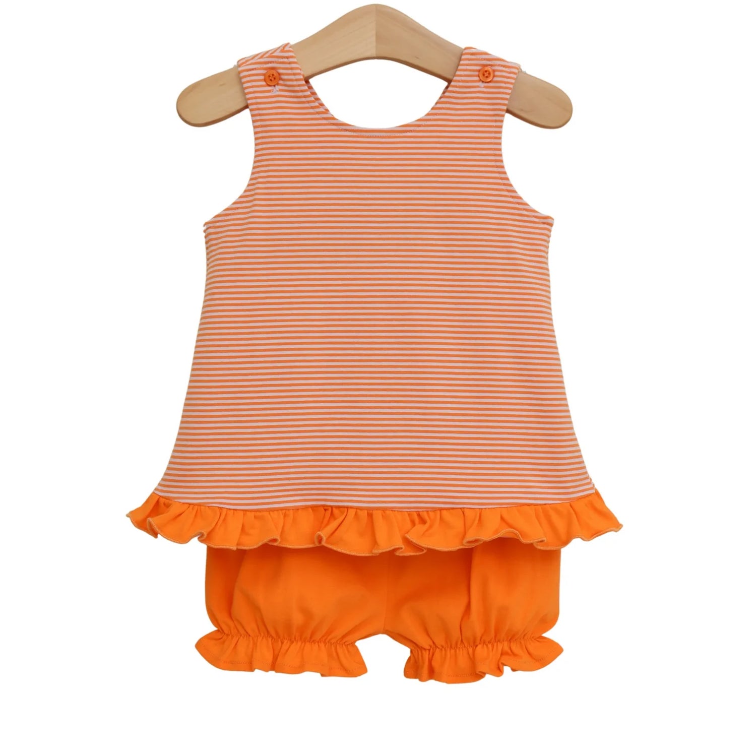 Let's Cheer! Swing Back Bloomer Set - Orange Stripe