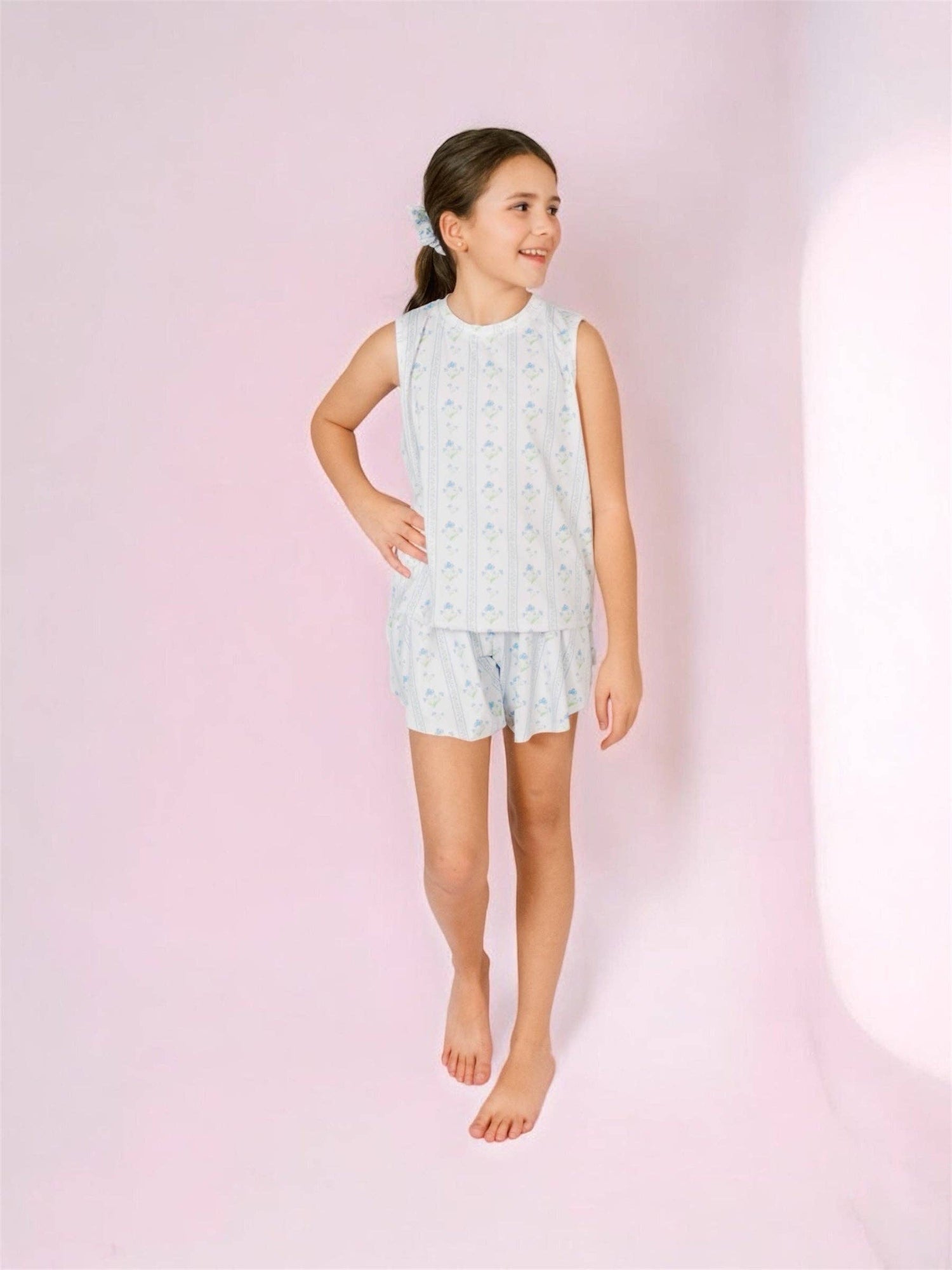 Lollie Set in Blue Trellis