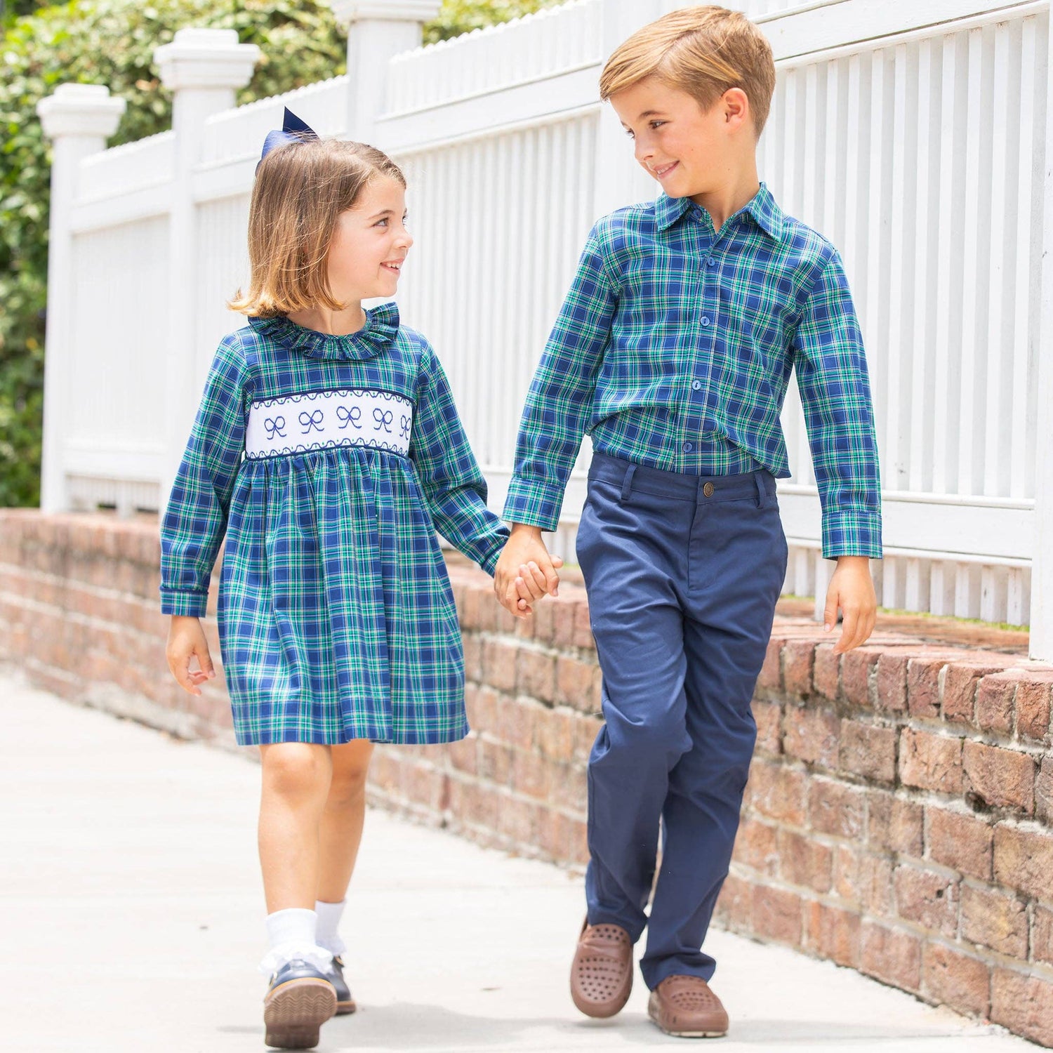 Girls Smocked Dress - Midnight Tartan