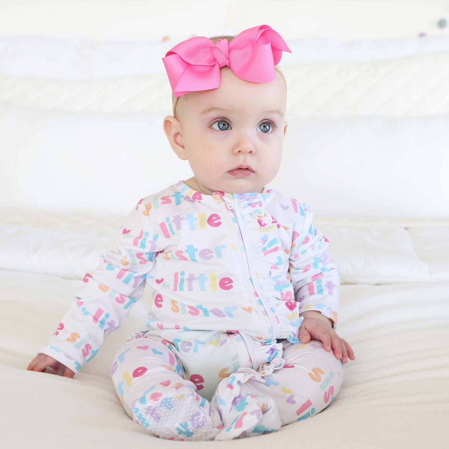 Little Sister Ruffle Zipper Footie