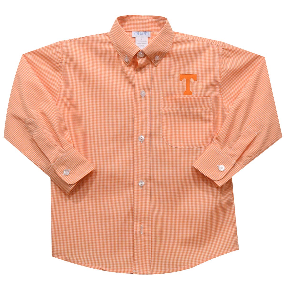Tennessee Vols Embroidered Orange Gingham Button Down Shirt