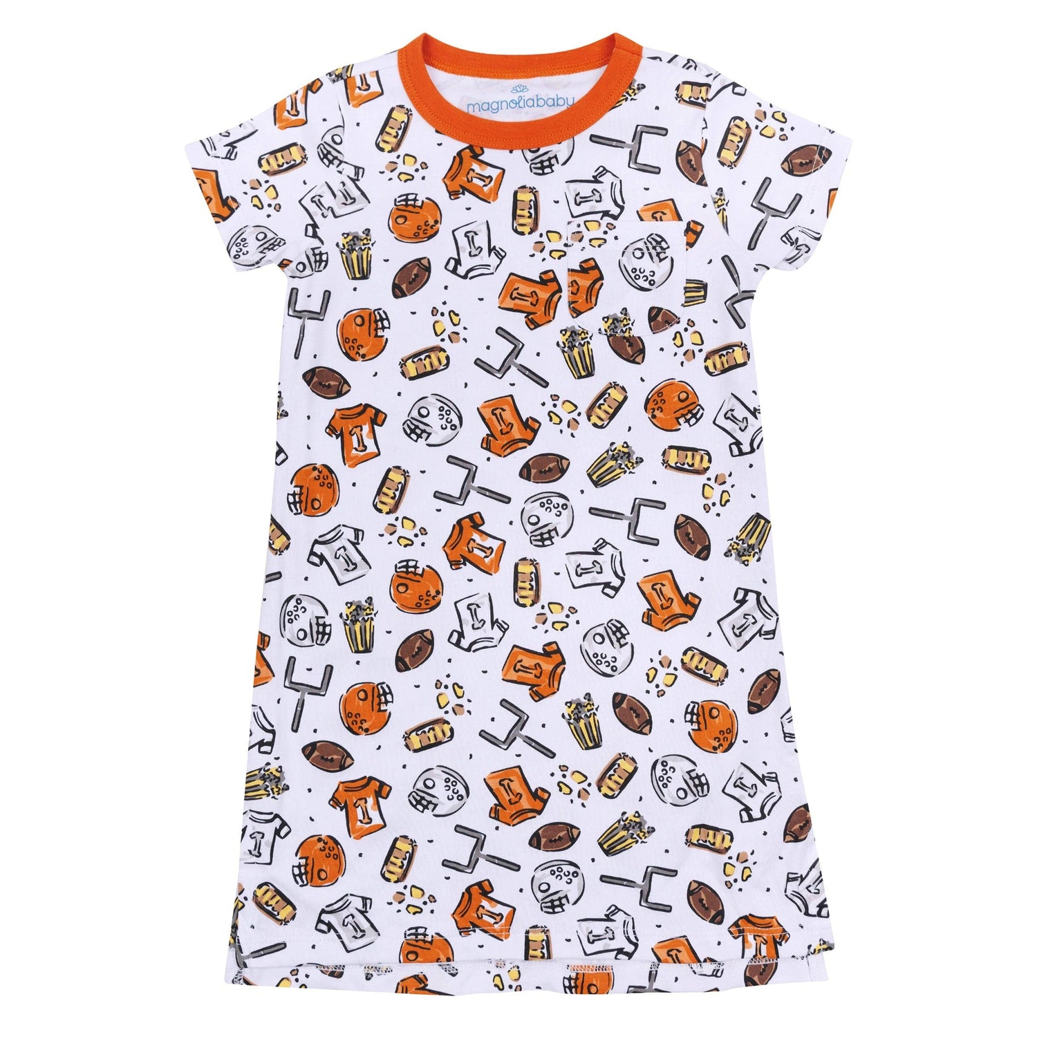 Future Draft Picks Short Sleeve dress - Orange White