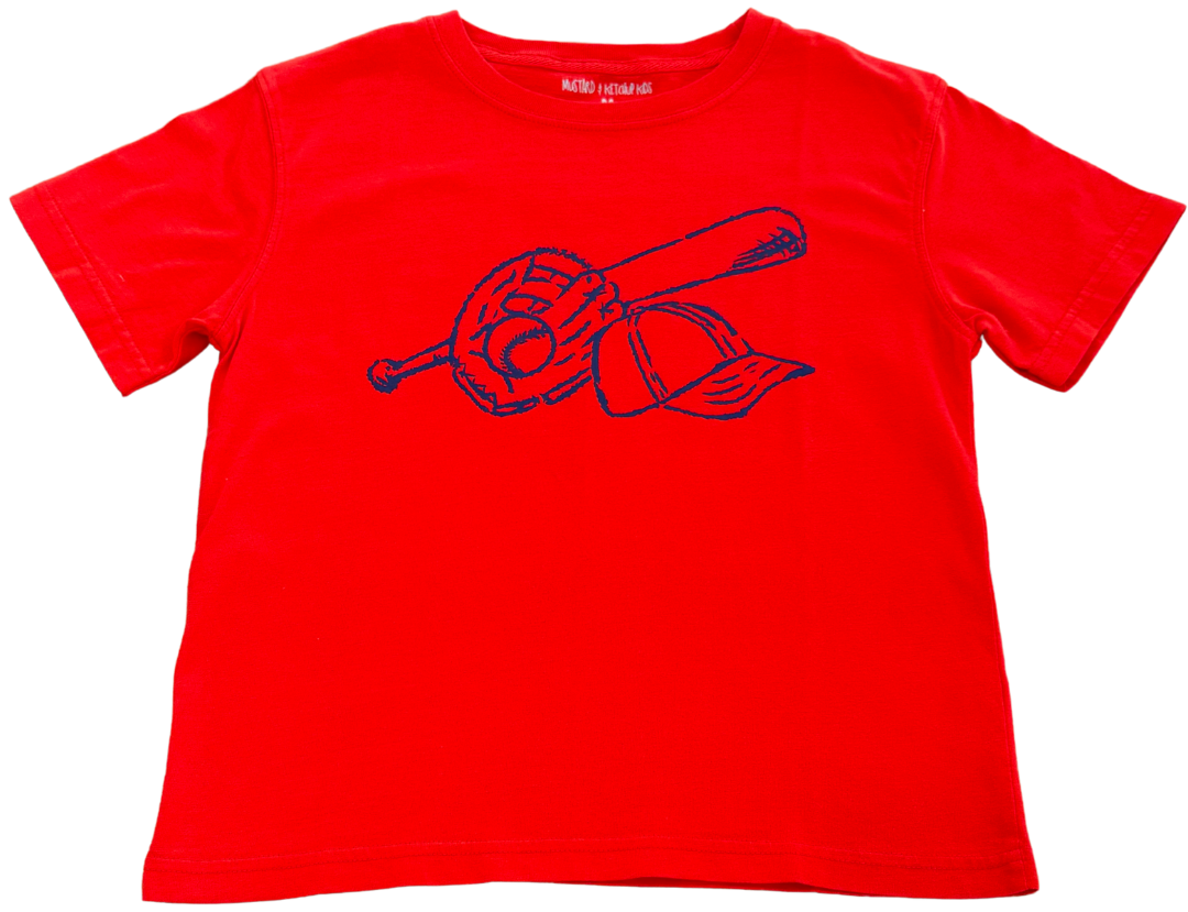 Short-Sleeve Red Baseball T-Shirt