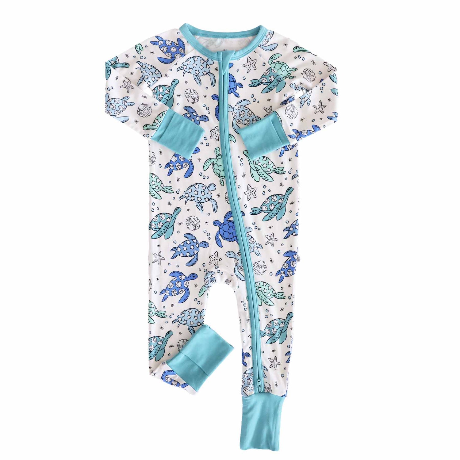 Sea Turtle Splash Convertible Zip Romper